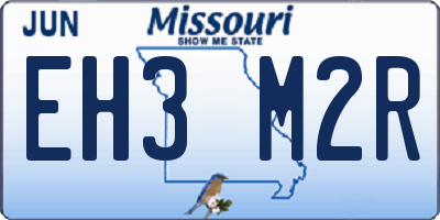 MO license plate EH3M2R