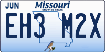 MO license plate EH3M2X