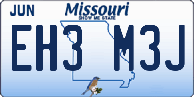 MO license plate EH3M3J