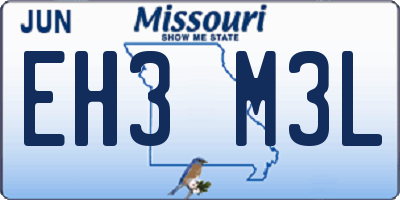 MO license plate EH3M3L