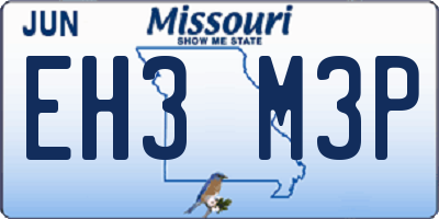 MO license plate EH3M3P