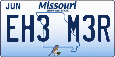 MO license plate EH3M3R