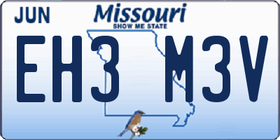 MO license plate EH3M3V