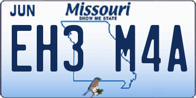 MO license plate EH3M4A