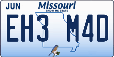 MO license plate EH3M4D