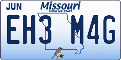 MO license plate EH3M4G