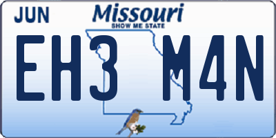 MO license plate EH3M4N