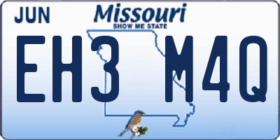 MO license plate EH3M4Q