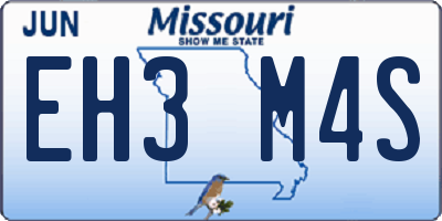 MO license plate EH3M4S