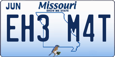 MO license plate EH3M4T