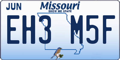 MO license plate EH3M5F