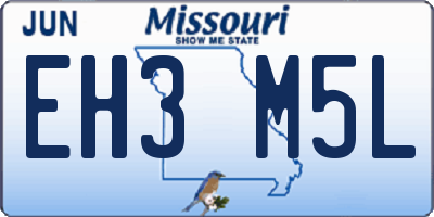 MO license plate EH3M5L