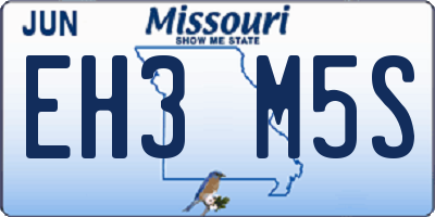MO license plate EH3M5S