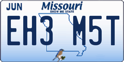 MO license plate EH3M5T