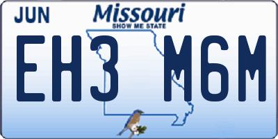 MO license plate EH3M6M