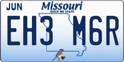 MO license plate EH3M6R