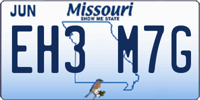 MO license plate EH3M7G