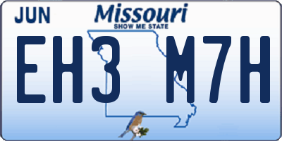 MO license plate EH3M7H