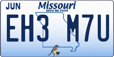 MO license plate EH3M7U