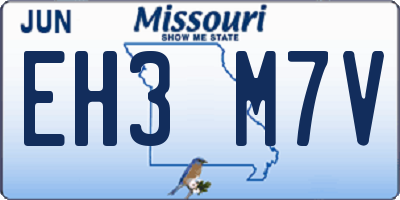 MO license plate EH3M7V