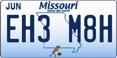 MO license plate EH3M8H