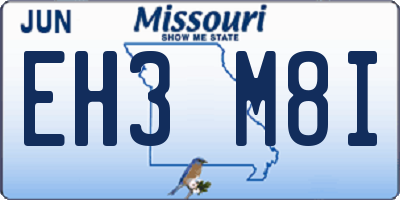 MO license plate EH3M8I