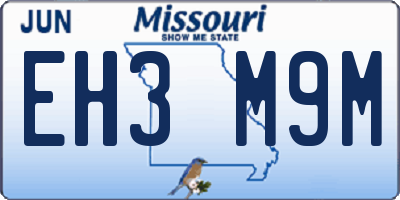 MO license plate EH3M9M