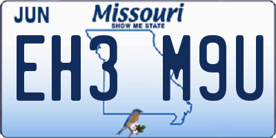 MO license plate EH3M9U