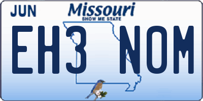 MO license plate EH3N0M