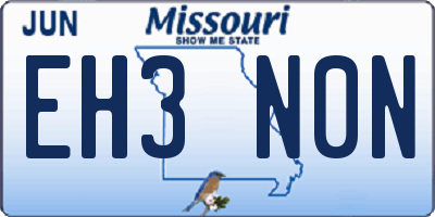 MO license plate EH3N0N