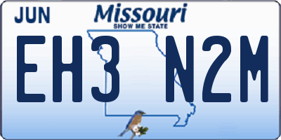 MO license plate EH3N2M