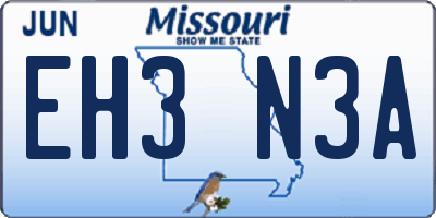 MO license plate EH3N3A