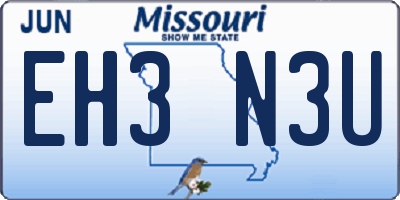 MO license plate EH3N3U