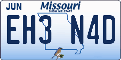 MO license plate EH3N4D
