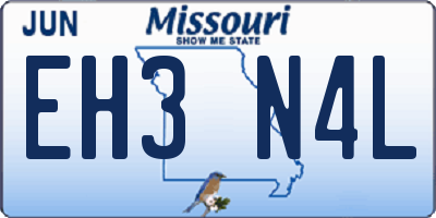 MO license plate EH3N4L