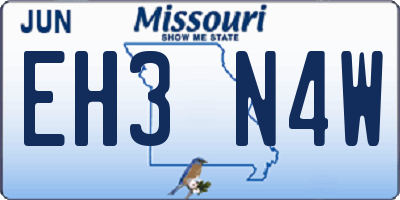 MO license plate EH3N4W