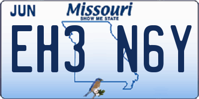 MO license plate EH3N6Y
