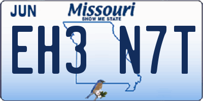 MO license plate EH3N7T