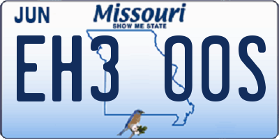 MO license plate EH3O0S