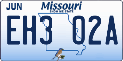 MO license plate EH3O2A