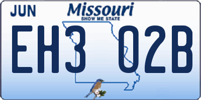 MO license plate EH3O2B