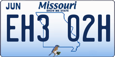 MO license plate EH3O2H