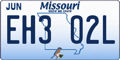MO license plate EH3O2L