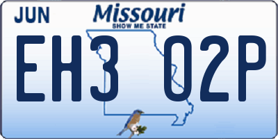MO license plate EH3O2P