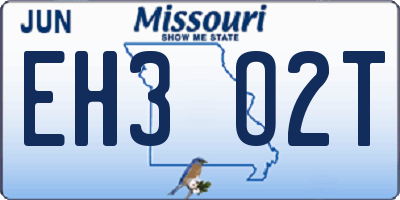 MO license plate EH3O2T
