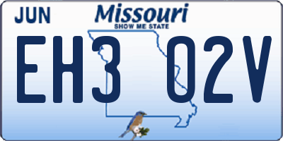 MO license plate EH3O2V