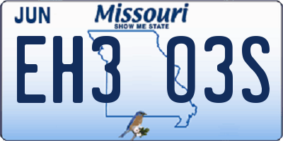 MO license plate EH3O3S