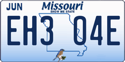 MO license plate EH3O4E