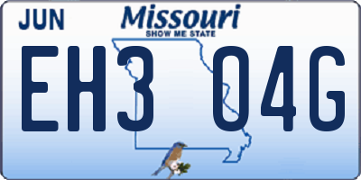 MO license plate EH3O4G