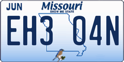 MO license plate EH3O4N